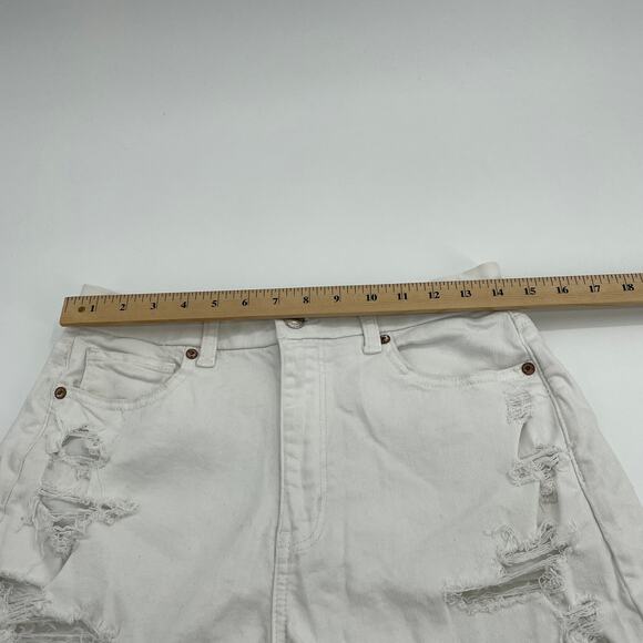 AMERICAN EAGLE AE Denim Cut Off High Waisted White Shorts Womens 8 - Picture 5 of 7